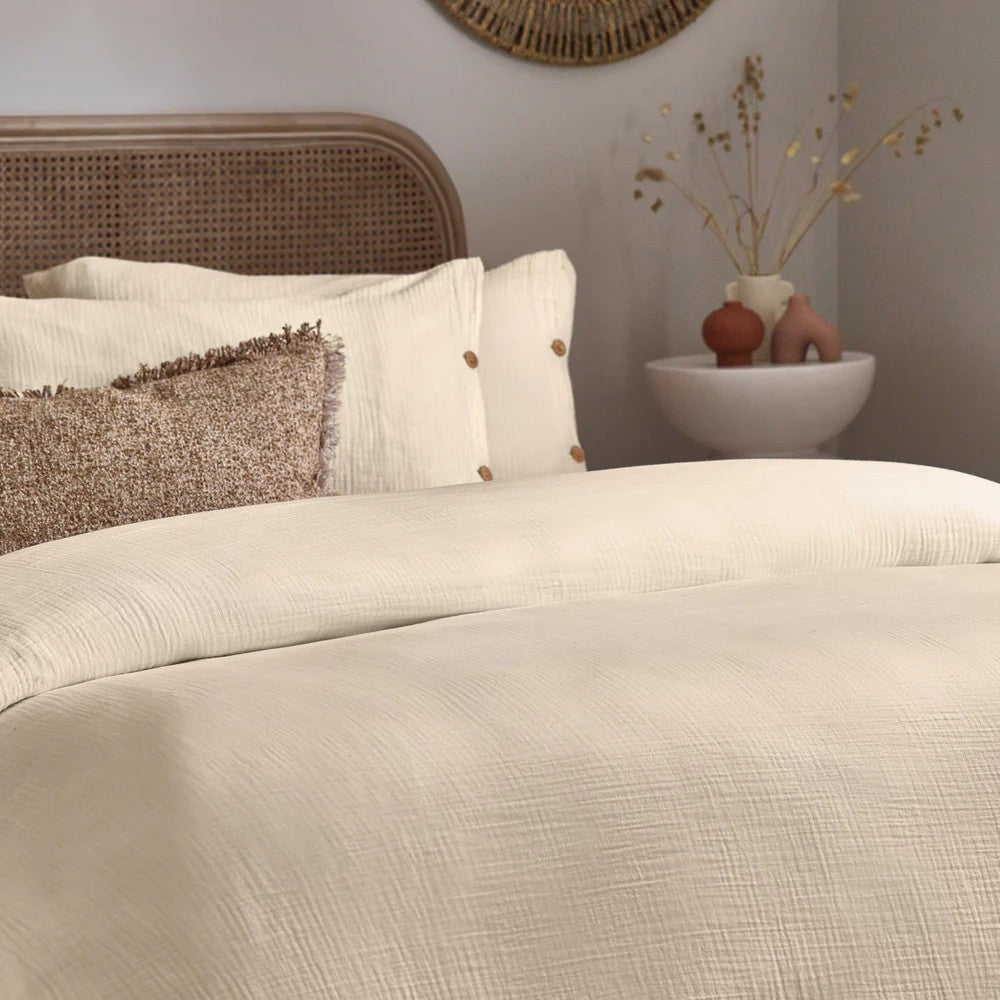 Natural - Back - Yard Lark Muslin Cotton Duvet Cover Set