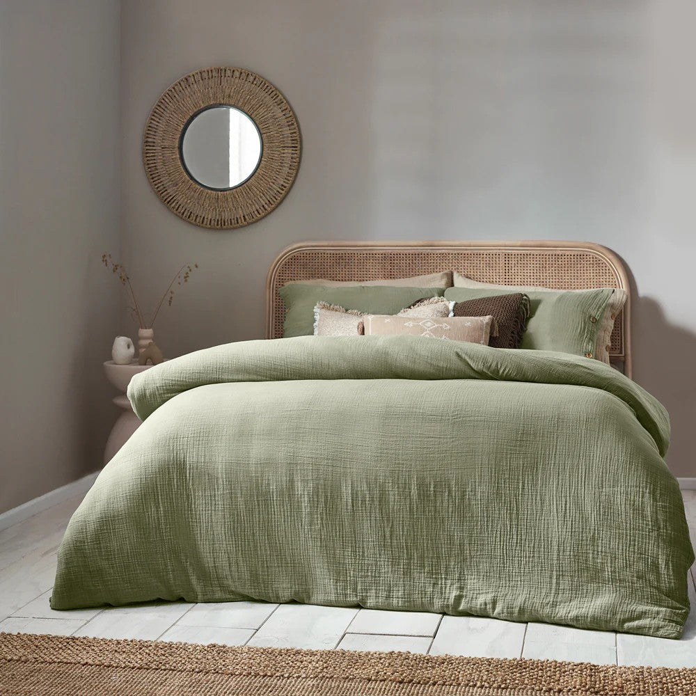Eucalyptus - Front - Yard Lark Muslin Cotton Duvet Cover Set