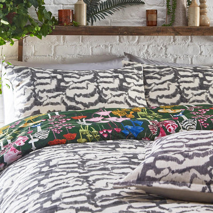 Forest Green - Side - Furn Amanita Abstract Mushrooms Duvet Cover Set