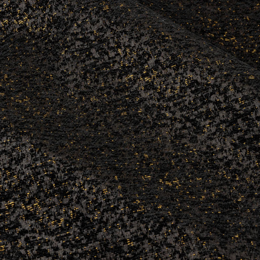 Black - Side - Paoletti New Galaxy Chenille Eyelet Curtains