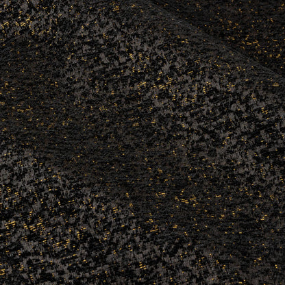 Black - Side - Paoletti New Galaxy Chenille Eyelet Curtains