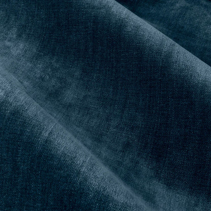 Navy - Side - Yard Chenille Velvet Eyelet Curtains