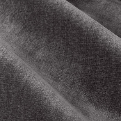 Charcoal - Side - Yard Chenille Velvet Eyelet Curtains
