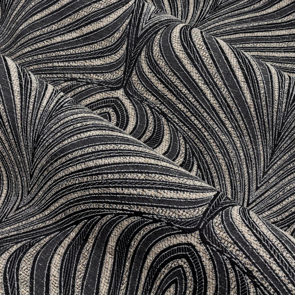 Black - Side - Paoletti Gatsby Jacquard Eyelet Curtains