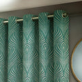 Emerald - Back - Paoletti Gatsby Jacquard Eyelet Curtains