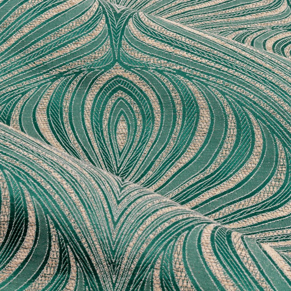 Emerald - Side - Paoletti Gatsby Jacquard Eyelet Curtains