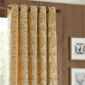 Ochre - Back - Furn Winter Woods Chenille Animals Eyelet Curtains