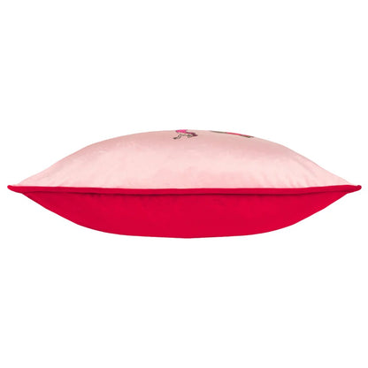 Pink - Side - Furn Wild Flower Piped Velvet Cushion Cover