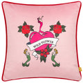 Pink - Front - Furn Wild Flower Piped Velvet Cushion Cover