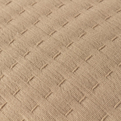 Taupe - Lifestyle - Yard Hush Cotton Linear Cushion Cover