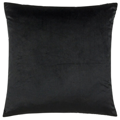 Grey-Black - Back - Paoletti Henley Jacquard Velvet Cushion Cover