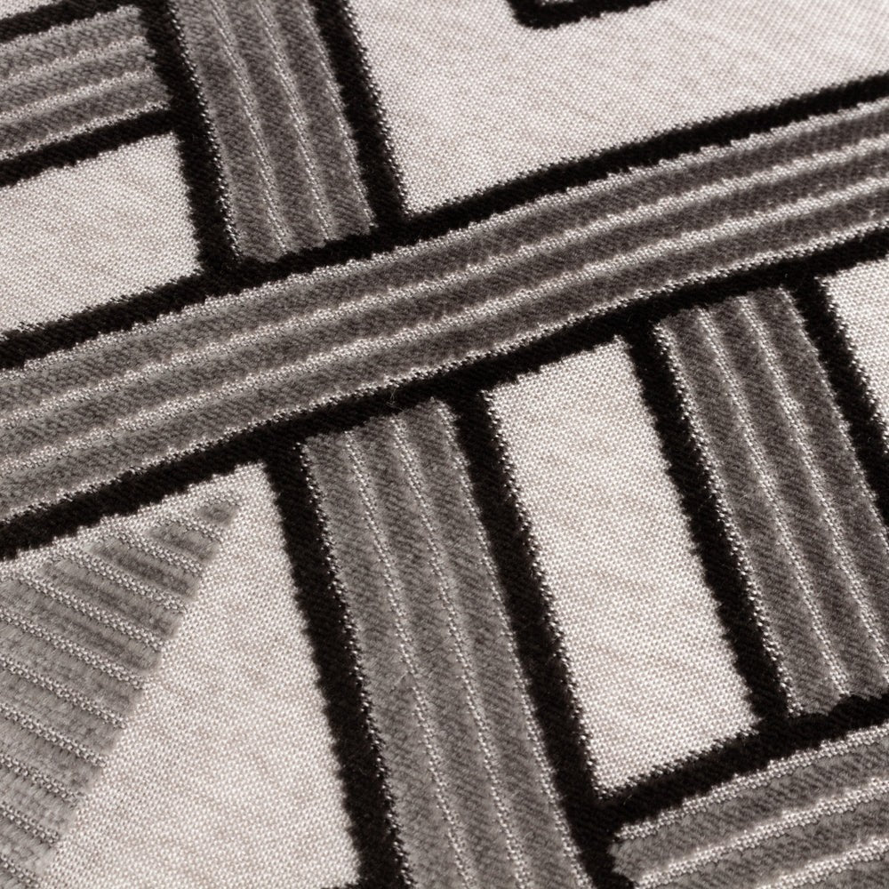 Grey-Black - Lifestyle - Paoletti Henley Jacquard Velvet Cushion Cover