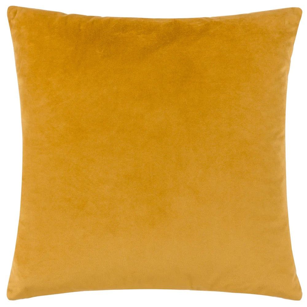 Gold - Back - Paoletti Henley Jacquard Velvet Cushion Cover
