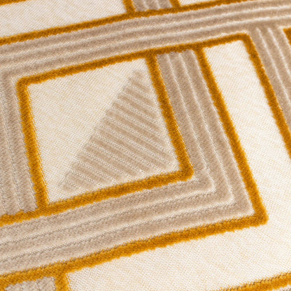 Gold - Lifestyle - Paoletti Henley Jacquard Velvet Cushion Cover