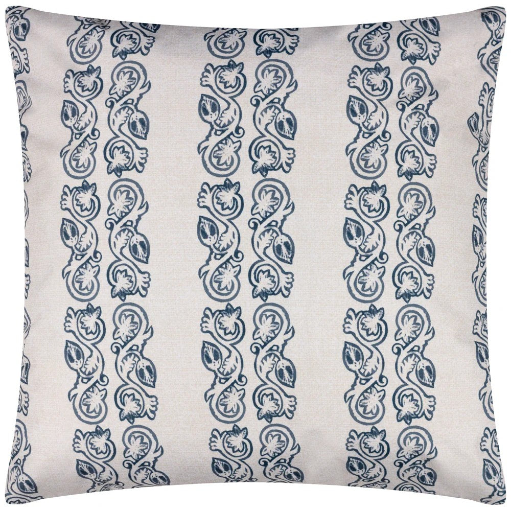 Navy - Back - Paoletti Kalindi Stripe Outdoor Cushion Cover