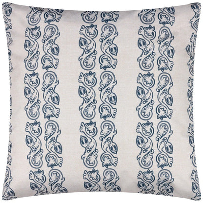Navy - Back - Paoletti Kalindi Stripe Outdoor Cushion Cover