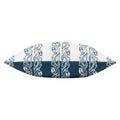 Navy - Side - Paoletti Kalindi Stripe Outdoor Cushion Cover