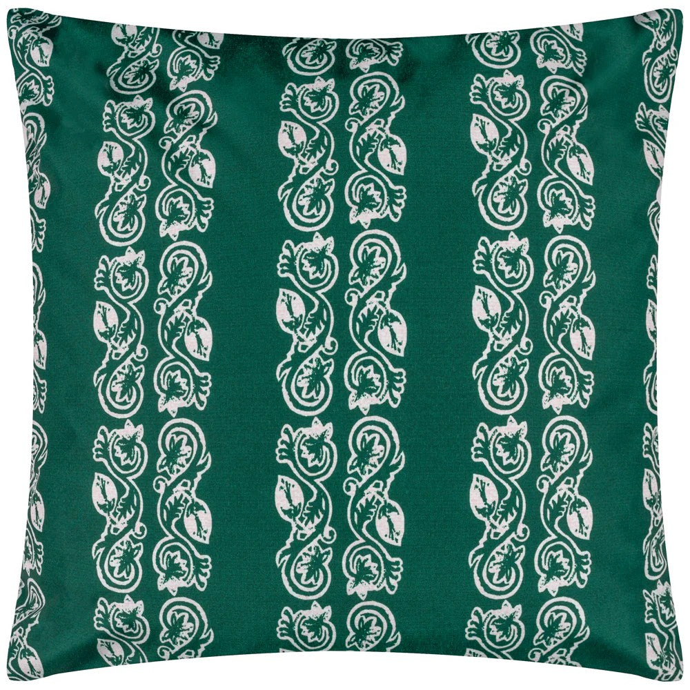 Teal - Front - Paoletti Kalindi Stripe Outdoor Cushion Cover