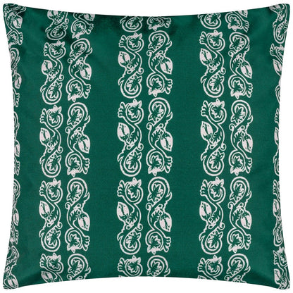 Teal - Front - Paoletti Kalindi Stripe Outdoor Cushion Cover