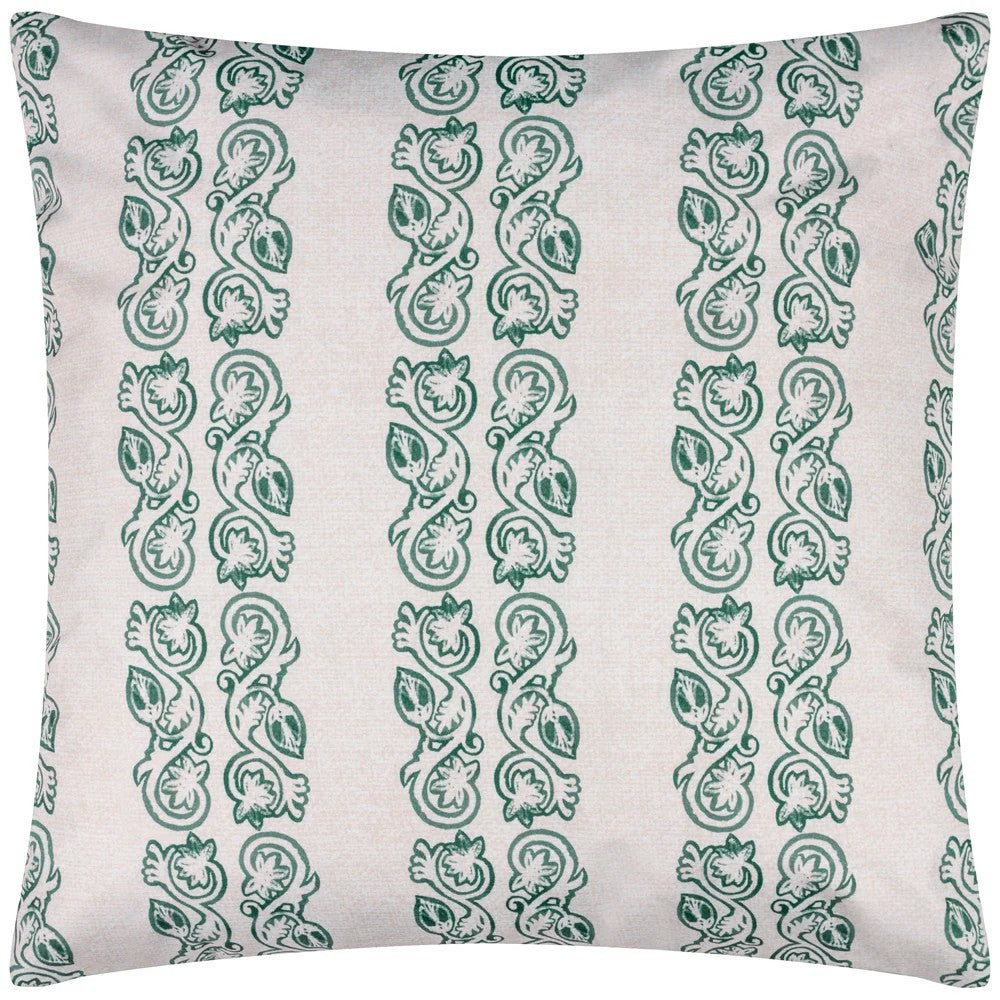 Teal - Back - Paoletti Kalindi Stripe Outdoor Cushion Cover