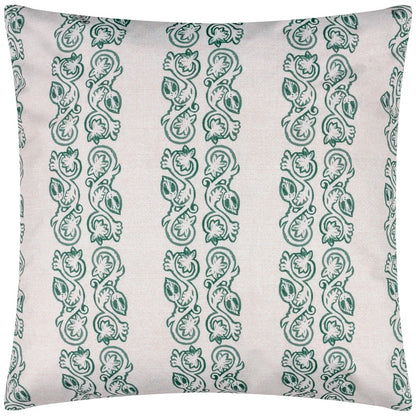 Teal - Back - Paoletti Kalindi Stripe Outdoor Cushion Cover