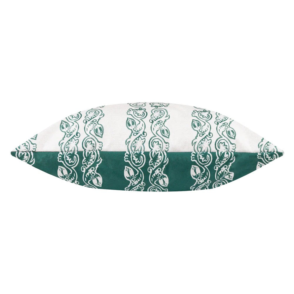 Teal - Side - Paoletti Kalindi Stripe Outdoor Cushion Cover