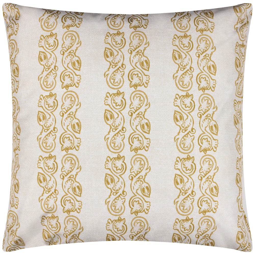 Saffron - Back - Paoletti Kalindi Stripe Outdoor Cushion Cover