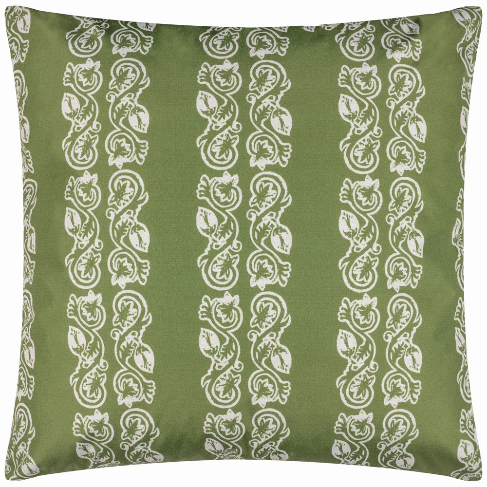 Olive - Front - Paoletti Kalindi Stripe Outdoor Cushion Cover