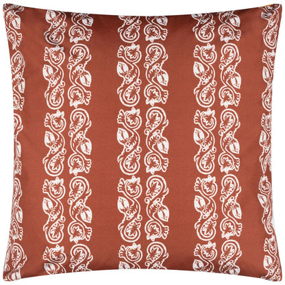 Terracotta - Front - Paoletti Kalindi Stripe Outdoor Cushion Cover
