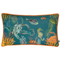 Ocean Blue - Front - Wylder Tropics Abyss Chenille Sea Creatures Cushion Cover