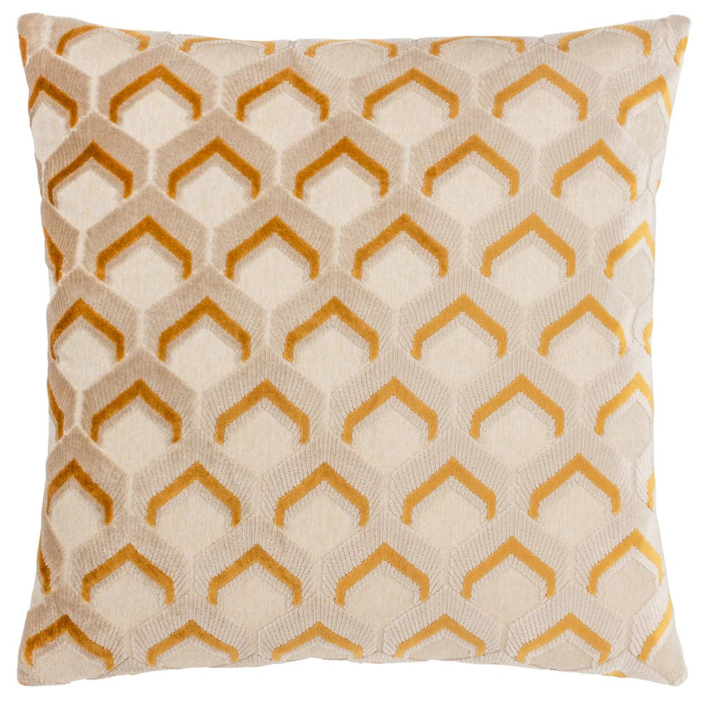 Gold - Front - Paoletti Ledbury Jacquard Cushion Cover