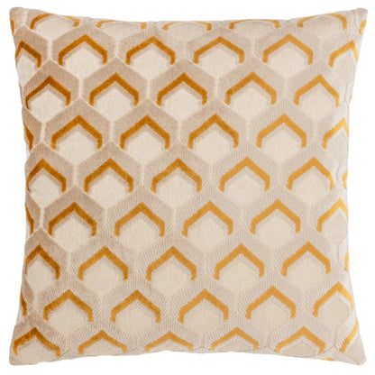 Gold - Front - Paoletti Ledbury Jacquard Cushion Cover