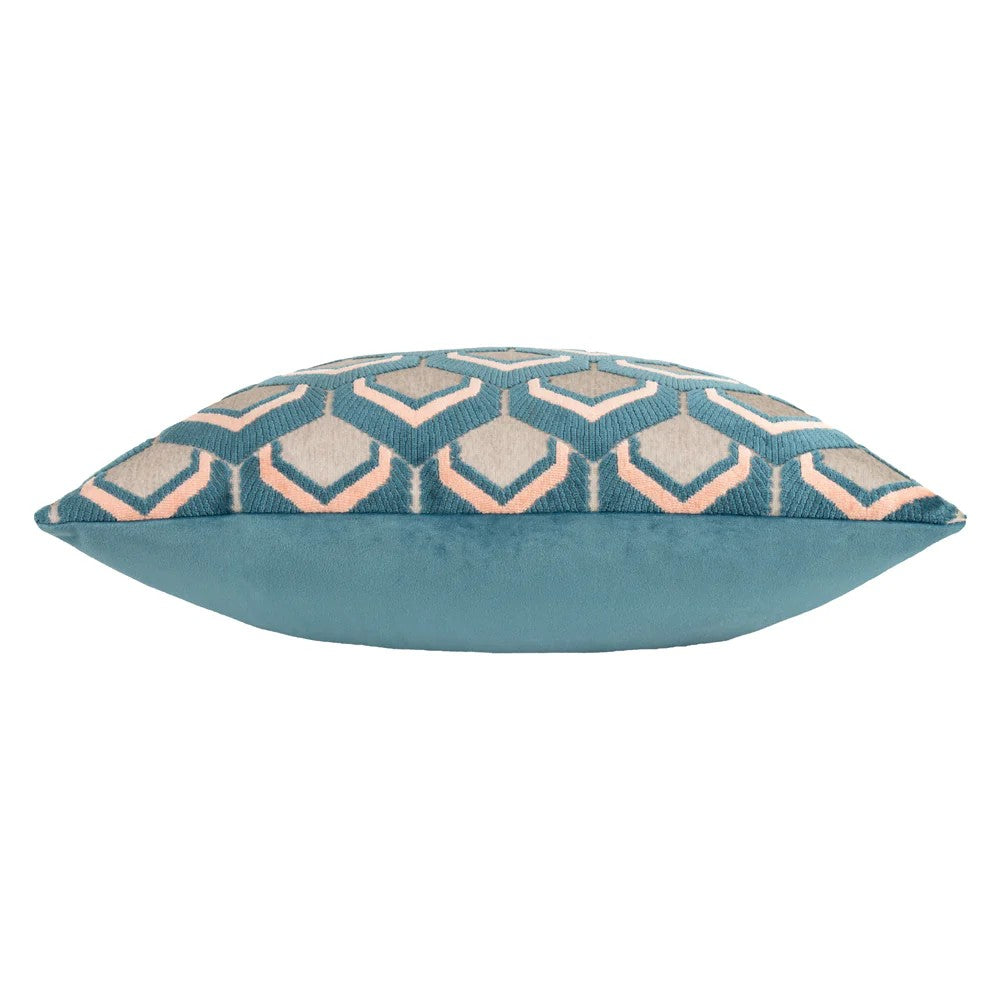 Smoke-Rose - Side - Paoletti Ledbury Jacquard Cushion Cover