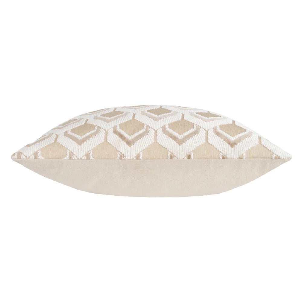 Warm Taupe - Side - Paoletti Ledbury Jacquard Cushion Cover