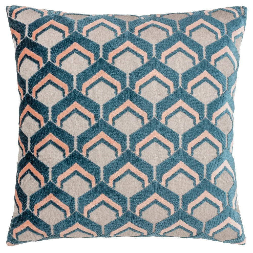 Smoke-Rose - Front - Paoletti Ledbury Jacquard Cushion Cover