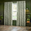 Sage - Front - Wylder Chenille Bengal Tiger Eyelet Curtains