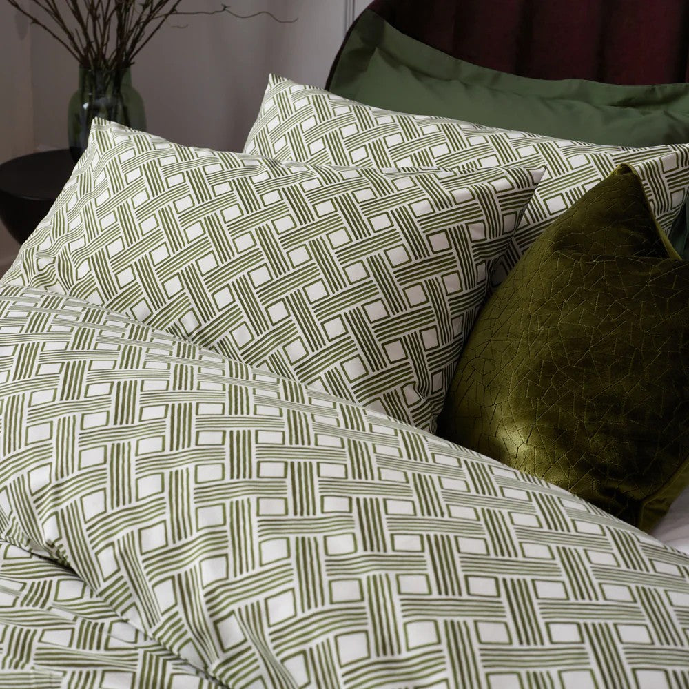 Olive - Back - Hoem Alexa Abstract Duvet Cover Set