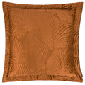 Rust - Front - Paoletti Palmeria Velvet Quilted Cushion Cover