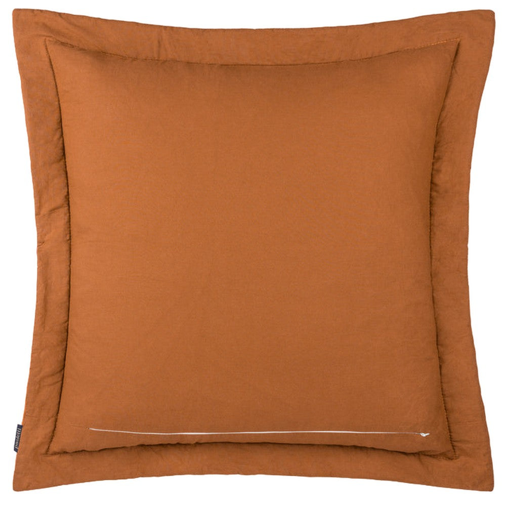 Rust - Back - Paoletti Palmeria Velvet Quilted Cushion Cover