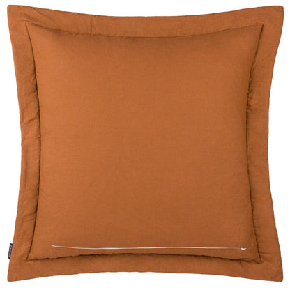 Rust - Back - Paoletti Palmeria Velvet Quilted Cushion Cover