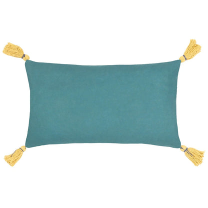 Multicoloured-Gold - Back - Wylder Traloa Tassel Floral Cushion Cover