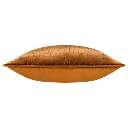 Bronze - Side - Hoem Malans Piped Velvet Cut Cushion Cover