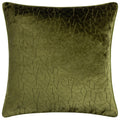 Olive - Front - Hoem Malans Piped Velvet Cut Cushion Cover