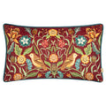 Burgundy - Front - Evans Lichfield Hawthorn Piped Chenille Birds Cushion Cover