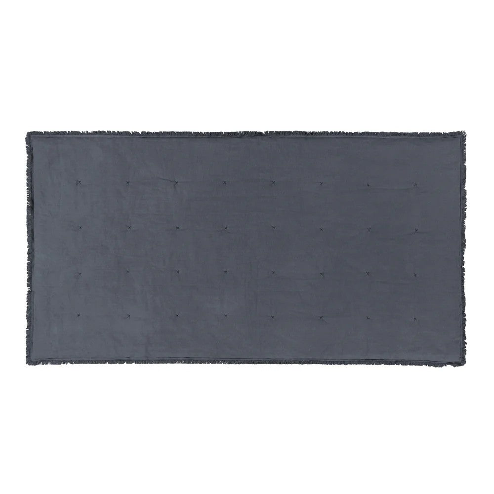 Slate - Back - Yard Jaye Fringed Velvet Bedspread
