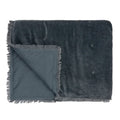 Slate - Side - Yard Jaye Fringed Velvet Bedspread