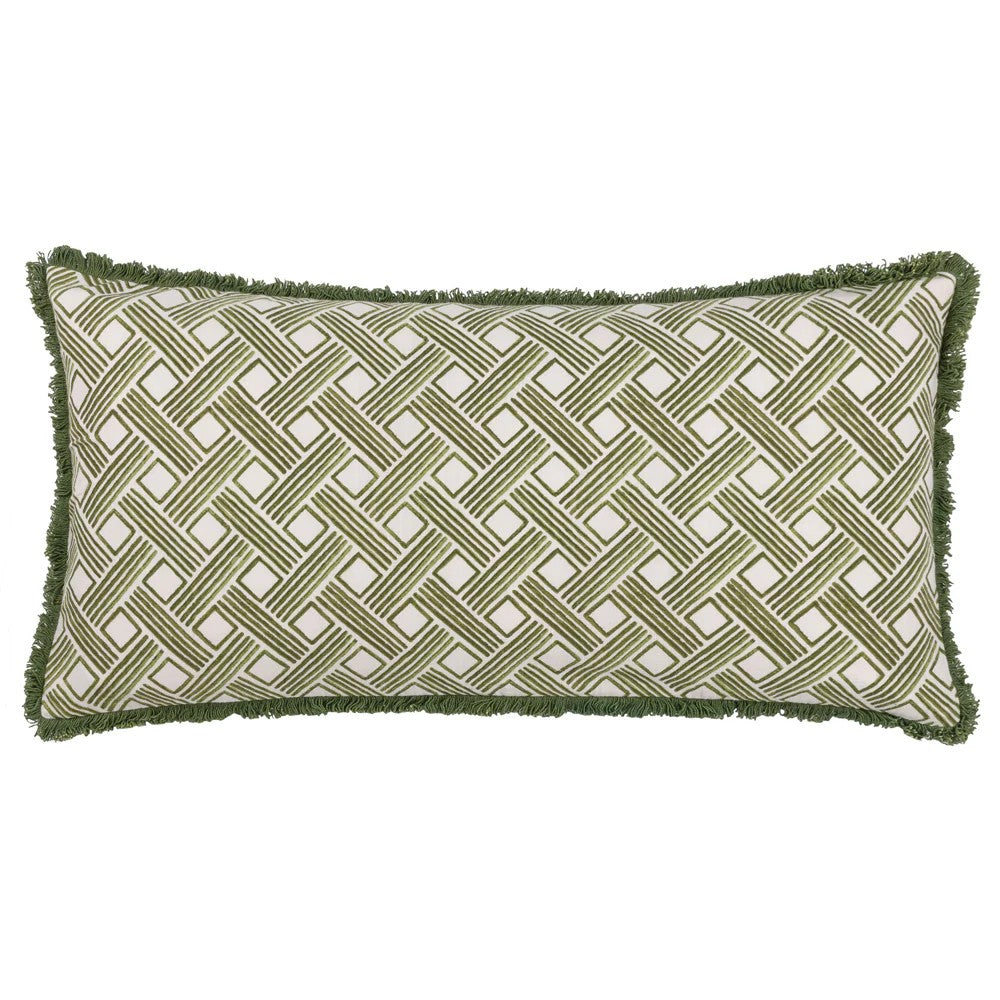 Olive - Front - Hoem Alexa Geometric Cushion Cover
