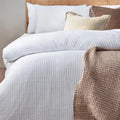 White - Back - Yard Chunky Cotton Waffle Duvet Cover Set