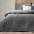 Dusk - Side - Yard Chunky Cotton Waffle Duvet Cover Set