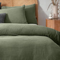 Eucalyptus - Side - Yard Chunky Cotton Waffle Duvet Cover Set